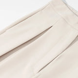 2 Pcs Women Chic Pants Suit Casual Turn-down Collar Slim Top+ Zipper Waist-drooping Wide-leg Long Pants Fashion Summer Suits Set