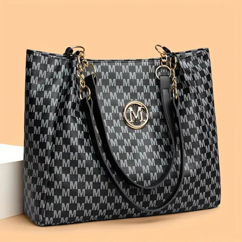 Women's Vintage Letter Tote Shoulder Bag