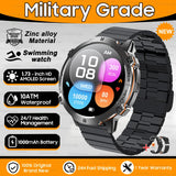 2025 New 1000mAh Battery Sports SmartWatch 1.73" AMOLED Screen 10ATM Waterproof Compass Altimeter Military T-Rex3 Smartwatch Men