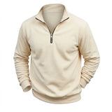 Mens Zip Up Streetwear Mock Neck Jumper Winter Warm Fleece Knit Top Long Sleeve Pullover Outdoor Work Jacket Coats Sweatshirts