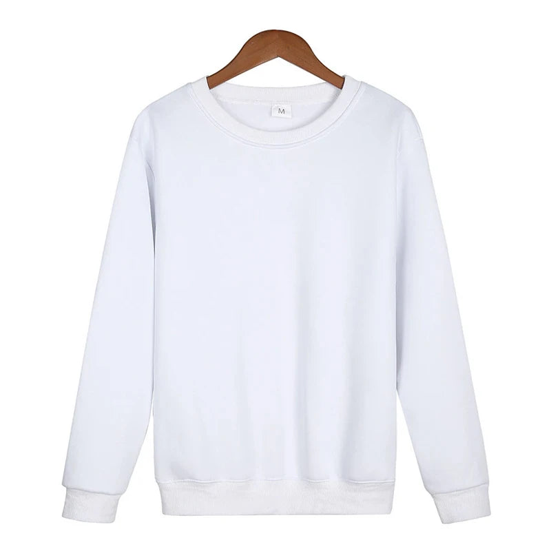 Men's Solid Crew Neck Pullover Sweatshirt