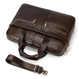 Genuine Leather Briefcase Bag for 15.6 inch laptop computer bag cowskin handbag for men male leather crossbody shoulder bag