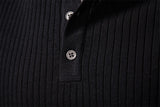 AIOPESON Ribbed Stripe Polo Shirt – Premium Men's Knit Top