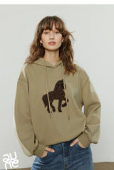 Women's Embroidered Relaxed-Fit Hoodie