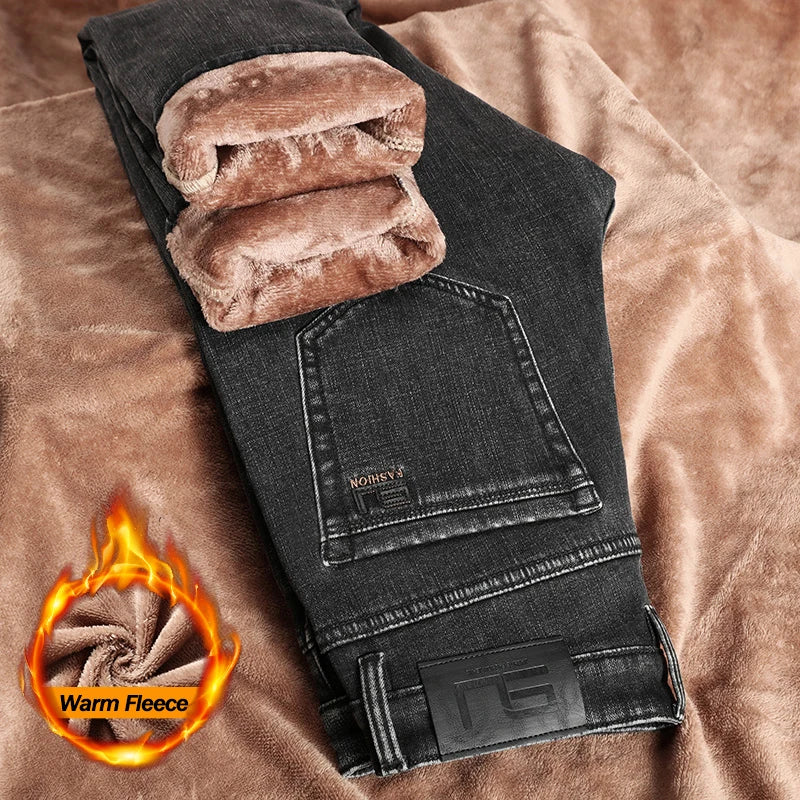 Men's Fleece-Lined Stretch Jeans