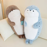 High Quality Cartoon Earphone Seal Sea Otter Plush Toy Ball Round Cushion Throw Pillow for Kids Birthday Gift School Nap Sleep