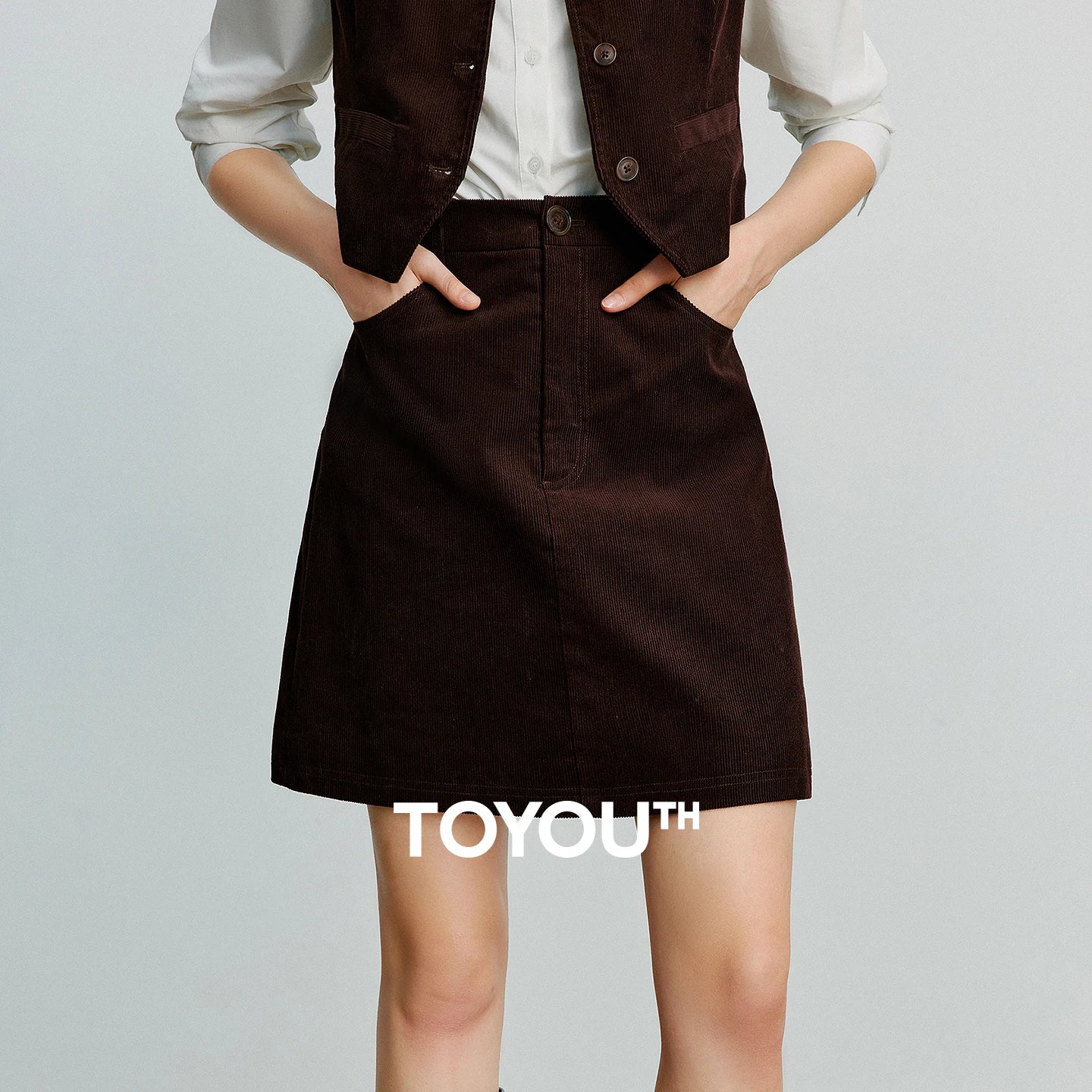 Toyouth Corduroy A-Line Mini Skirt | Autumn 2025