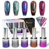 5pcs*10ml/kit VENALISA HEMA FREE TPO FREE Glitter Red Cat Eye Gel Nail Polish Ultra Diamond Gel UV LED Soak Off Nail Manicure