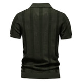 AIOPESON Men's Striped Mesh Polo Shirt | Breathable & Elegant