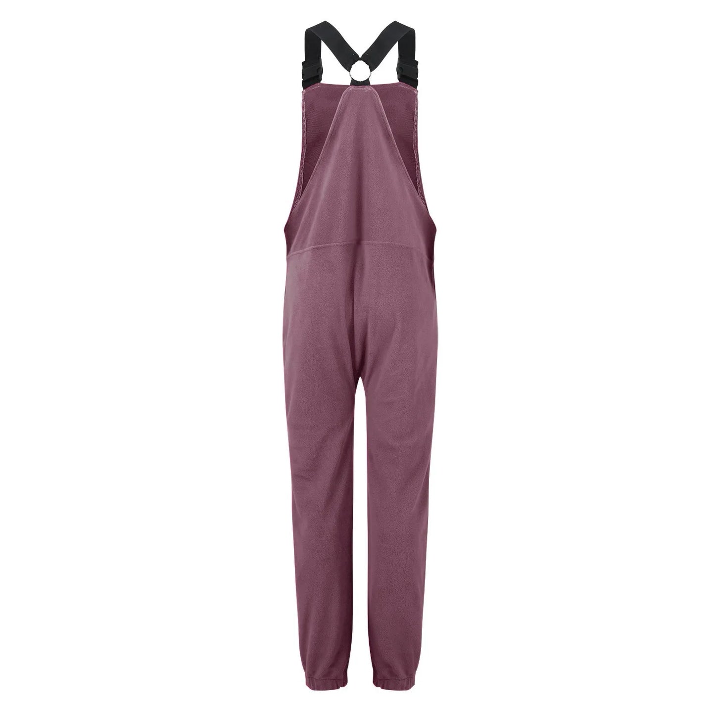 Fleece Bib Overalls - Adjustable Warm Winter Fuzzy Jumpsuit & Ski Pants