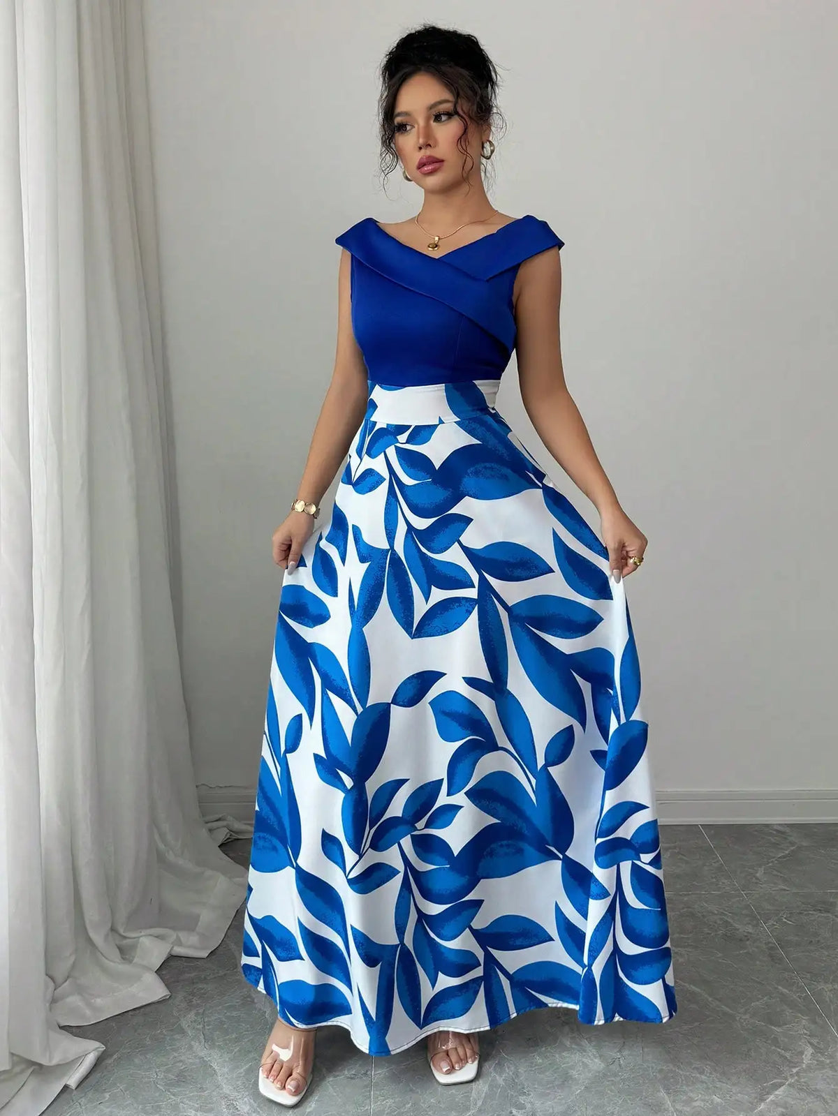 Floral Asymmetric Maxi Dress