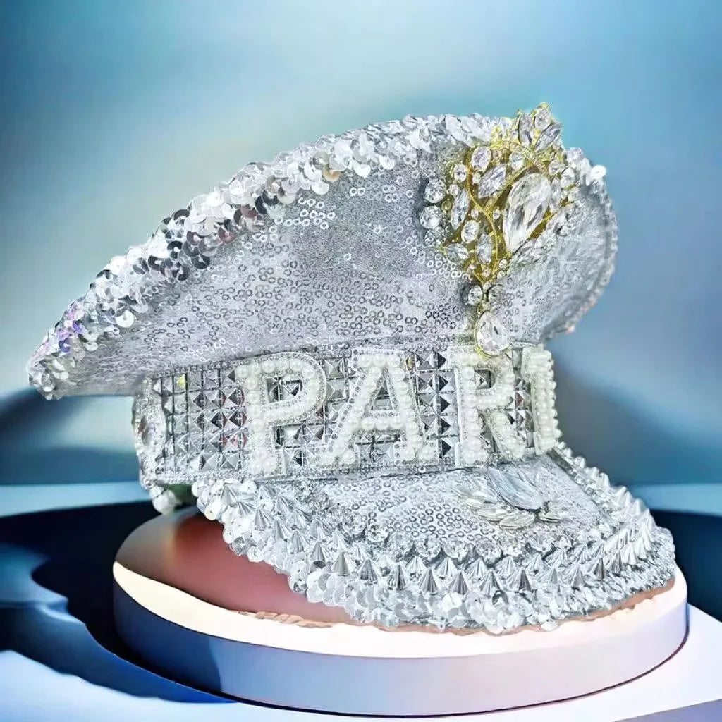 Rhinestone Captain Hat | Festival & Masquerade Cap
