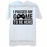 Men's Gaming Graphic T-Shirt — "I Paused My Game" Funny Print Tee