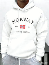 Men's Retro Print Pullover Hoodie