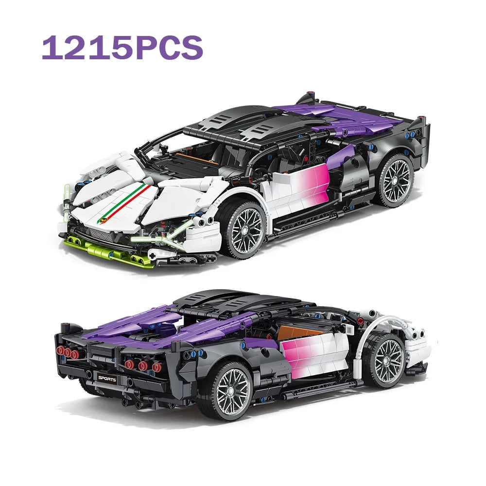 Creative DIY Racing Car Model Building Bricks Kit Advanced MOC Construction Toys for Adults Boys Girls Holiday Gift Idea