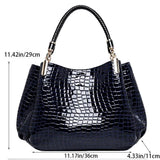 Women's Crocodile Print Large Capacity Tote Bag