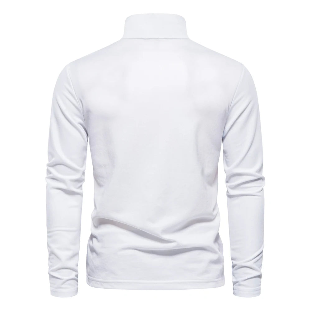 AIOPESON Men's Deer Embroidery Polo Shirt – Long Sleeve