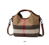 Leather plaid handbag, large-capacity mother bag, shopping basket, one-shoulder handbag
