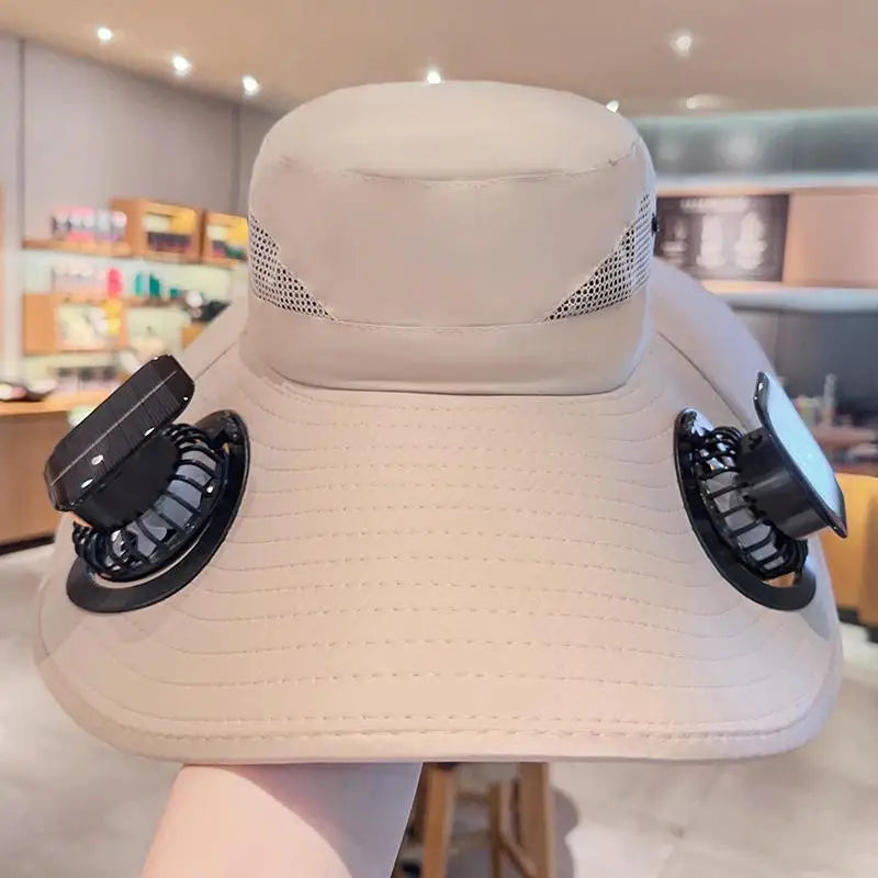 Solar-Powered Cooling Bucket Hat | UPF 50+ Wide Brim