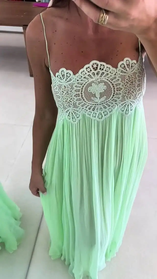 Women Floral Lace Sheer Layers Skirt Set Suspenders Ruffle Top High Waist Maxi Skirts 2026 Summer Beach Vacation Female Outfits