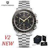 PAGANI DESIGN 2026 New Moon Men's Watches Luxury Quartz Watch For Men VK63 Chronograph AR Sapphire Mirror Ceramic Bezel Luminous