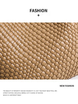 Woven Tote Bag For Women Soft Foldable Top-Handle Wristlet Bag Fashion Hobo Handbag Composite Bag with Coin Purse