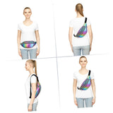DX Holographic Fanny Pack Hologram Waist Bag Laser Beach Travel Banana Hip Bum Zip Waist Bags Women Belt Bag For Girls