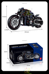 HUIQIBAO 1:8 Classic Motorbike Building Blocks High-tech Model Moto City Racer Bricks Toy for Kid Boy Children Adult MOC Car Set