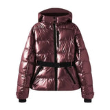 Women's Hooded Winter Parka – Insulated Mid-Waist Jacket with Adjustable Belt