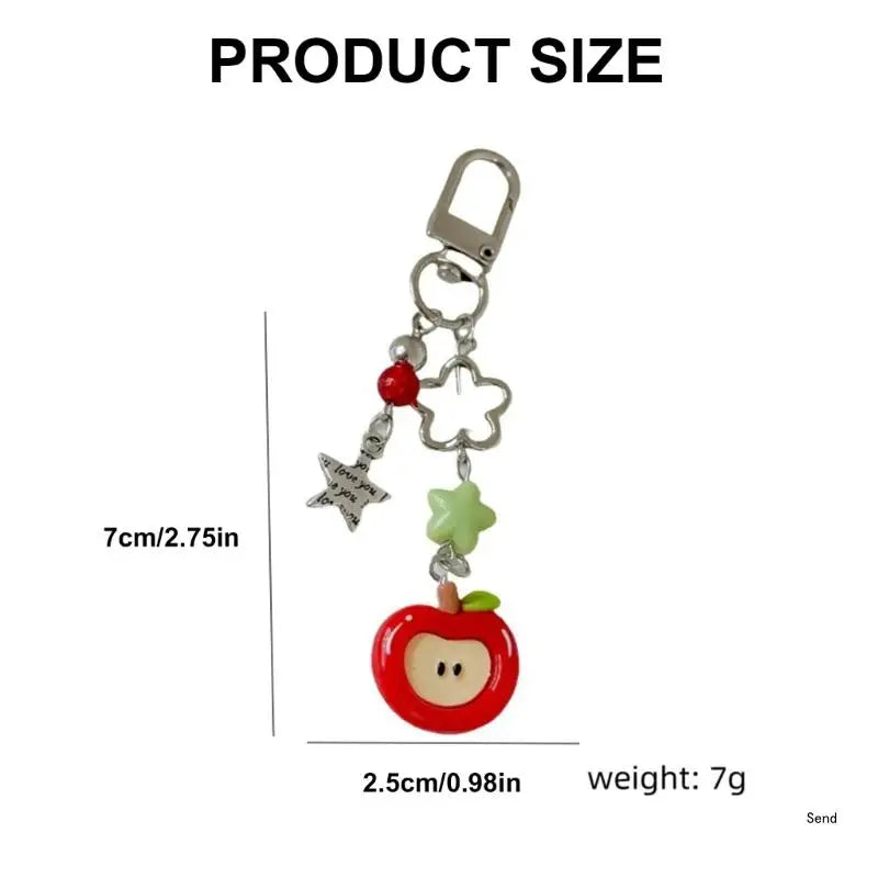 Elegant Phone Charm Lanyard Colorful Fruit Beaded Keychain Stylish Keyring Fashionable Bag Purse Pendant for Women Girls