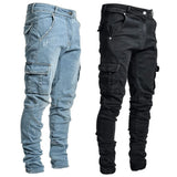 Men's Slim Fit Stretch Denim Cargo Jeans