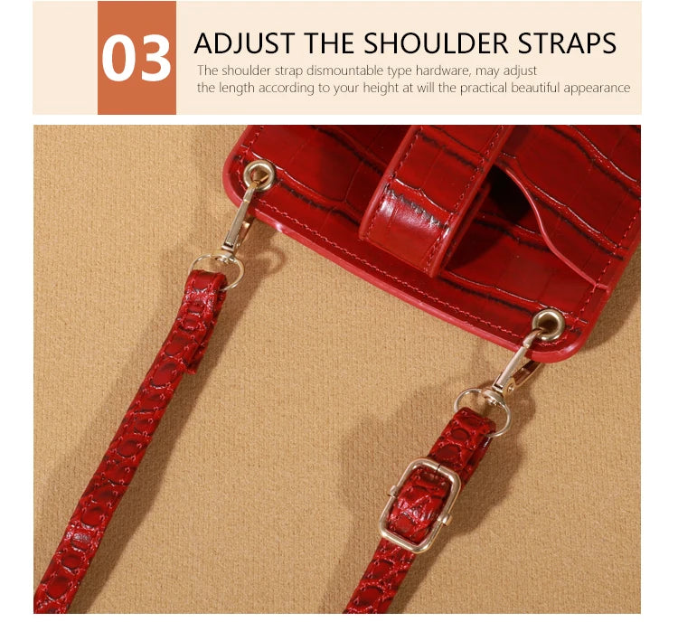 Women Mini Bag PU Leather Crossbody Purse Wallet Shoulder Pouch Mobile Phone Bag