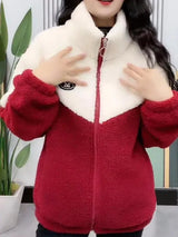 Plush Lamb Fleece Mid-Length Overcoat