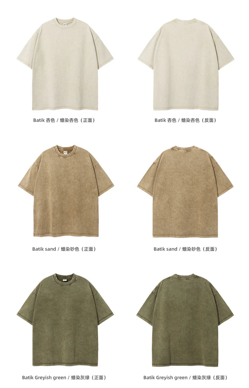Men's Washed Cotton T-Shirt, Loose Fit 275gsm