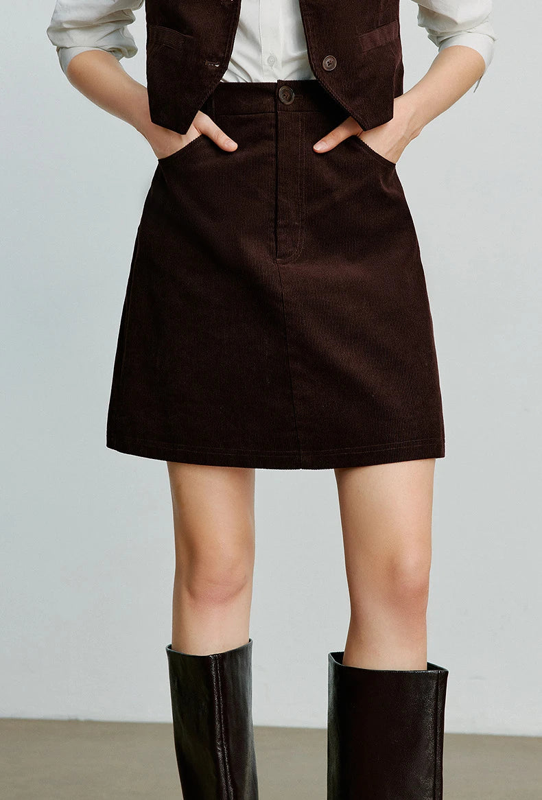 Toyouth Corduroy A-Line Mini Skirt | Autumn 2025