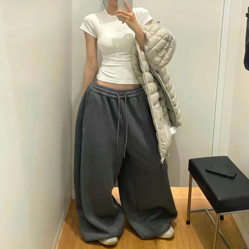 Women's High-Waist Wide-Leg Sweatpants