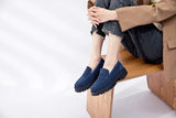 AIYUQI Women's Suede Square-Heel Loafers | British Style