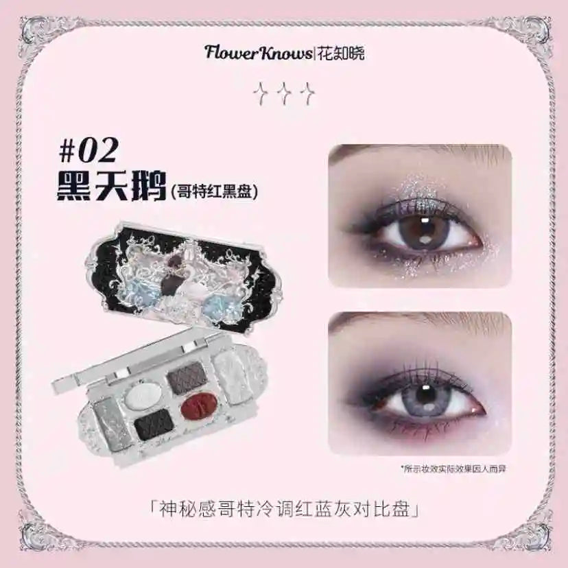 Flower Knows Strawberry Rococo Moonlight Mermaid Jewel Eyeshadow Palette 5 Colors Pearlescent Mashed Potatoes 2023