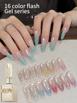 XEIJAYI 16Pcs 15ml Gel Nail Polish Set,UV LED Soaking Nail Gel, Semi-Permanent, DIY Salon Quality Nail Art Gel For Spring
