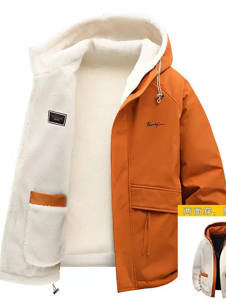 Men’s Fleece-Lined Hooded Winter Jacket