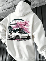 Men's JDM Car & Cherry Blossom Fleece Hoodie