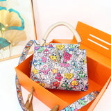 Ins Famous Fashion Classic Printed PU Leather Women's Handbags – Luxury Elegant Shoulder Crossbody Top Handle Bag
