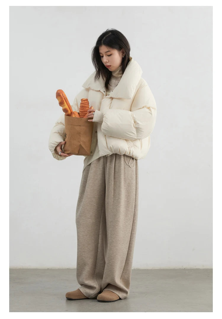 Women's High-Waisted Pleated Wide-Leg Trousers