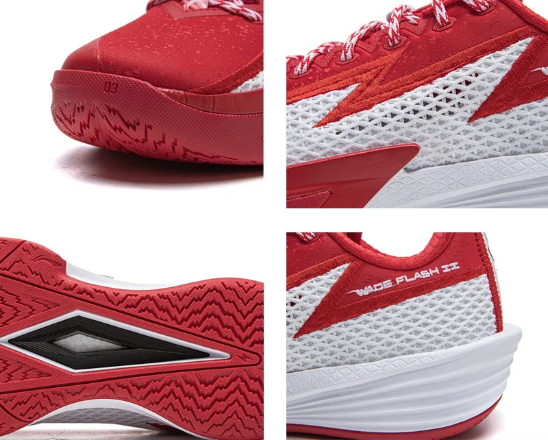 Li-Ning Men's WADE FLASH 2 On Court Basketball Shoes BOOM Cushioning Breathable LiNing Stable Sneaker ABPV013