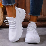 Women’s stylish, breathable, knitted sports shoes for spring and autumn. Casual, lightweight, soft-soled walking shoes