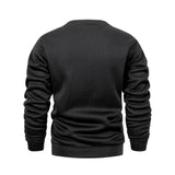 New Mens Round Neck Sweatshirt Solid Color Loose Casual Pullover Men Fashion Warm Long Sleeve Hoodies Men Clothing