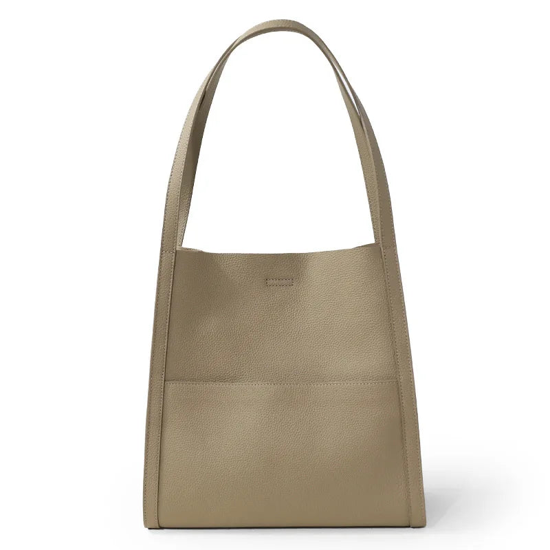 2025 New Women Bag Female Luxury Fashion Shoulder Bags Lady Soft 100% Cowhide Genuine Leather Niche Design Tote Bucket Handbag