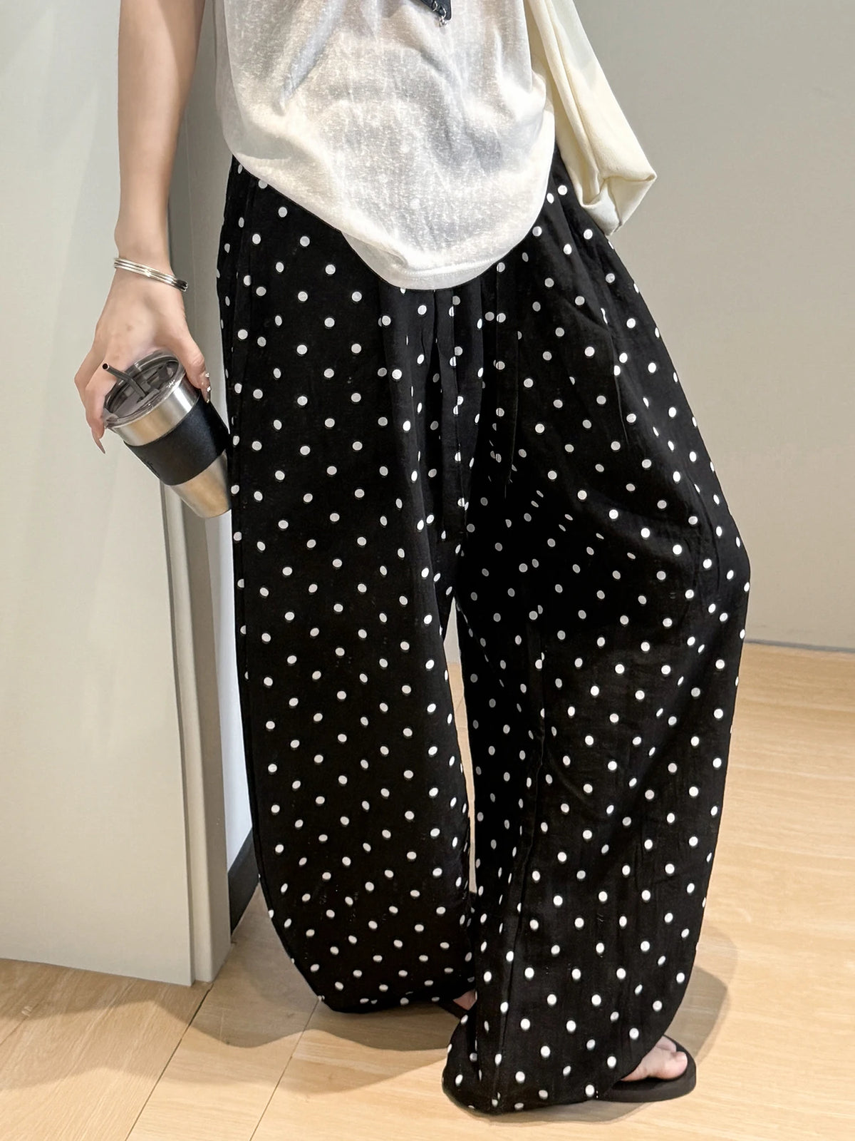 Women's Linen Blend Wide-Leg Pants