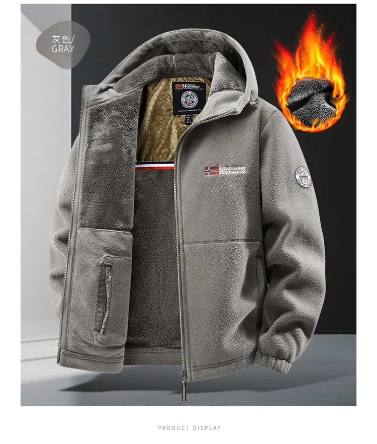 Men's Hooded Fleece Jacket – Warm Outdoor Layer