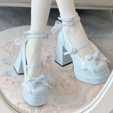 Women's Butterfly-Knot Mary Jane Platform Heels